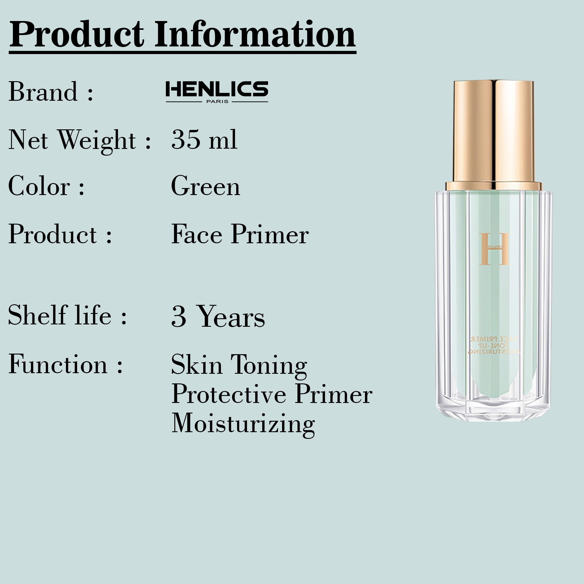 Henlics Face Primer Tone-Up Moisturizing Cream